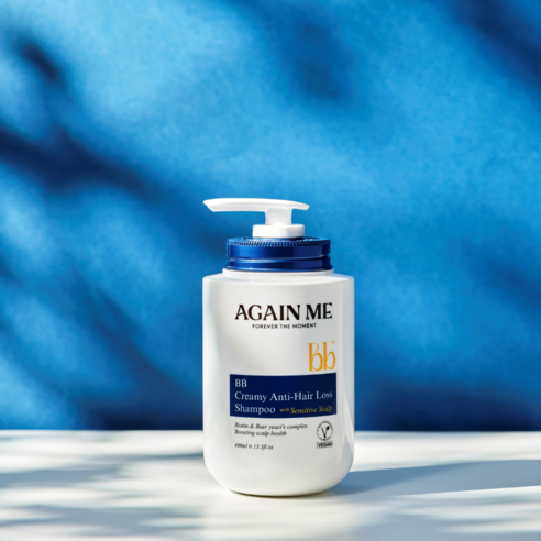 비오틴과 맥주효모의 황금 배합으로 되찾는 풍성한 머릿결, 어게인미 여성 탈모샴푸