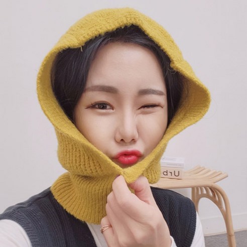 (한스모자)바라클라바 넥워머 고퀄리티 따뜻한 워머 스키장 골프 운동, 머스타드
