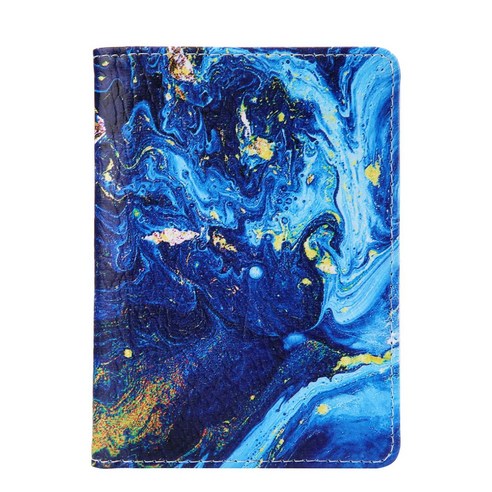 Xzante iPad 공기 보호 커버 카드 슬롯이 있는 플립 브래킷 가죽 쉘 바다 물결에 적합, 파란색, PU 가죽