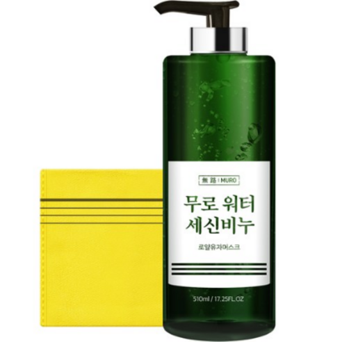 무로 워터 세신비누 바디스크럽 로얄유자머스크향 + 때타올, 510ml, 3세트