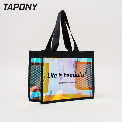 빛나는 홀로그램으로 완성하는 스타일리시 바캉스, TAPONY 수영 숄더백