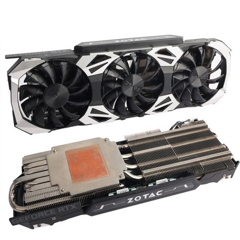 그래픽카드 지포스 컴퓨터 ZOTAC RTX 2080 슈퍼 익스트림 PL US OC 그래픽 카드 방열판용 비디오 방열판 RTX2080 87mm GA92S2U, 1.RTX2080 TI - 없음 RGB-Black