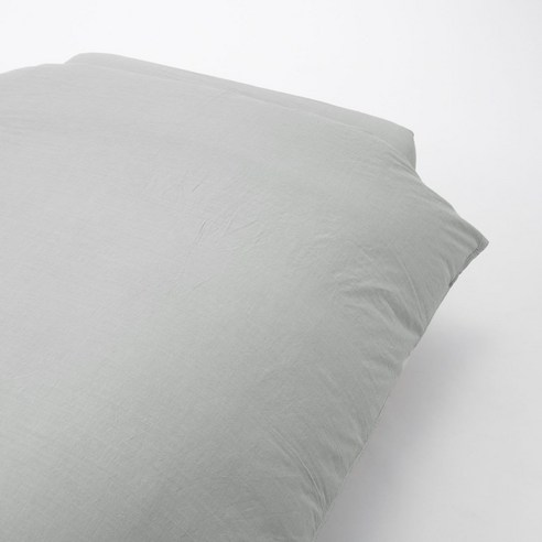 무인양품 MUJI 워싱면 이불 커버(하부버튼타입), 그레이