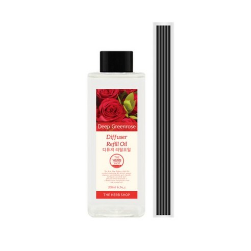 더허브샵 디퓨저 리필 오일, 딥그린로즈, 200ml, 1세트