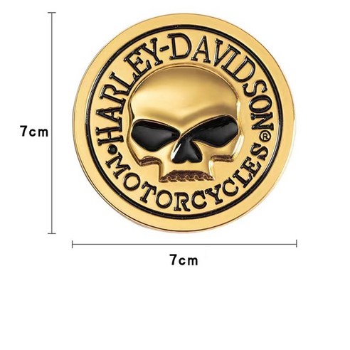 자동차엠블럼 할리 데이비슨 마스터마인드 파리야 오토바이 3D 금속 로고 엠블럼 자동차 스티커 데칼-71, 7.G, 1개