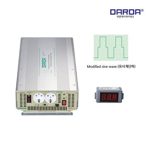 DARDA 다르다 SI-1700AQ 12V차량용인버터 2500W 유사단계파 캠핑 자동차, 1개