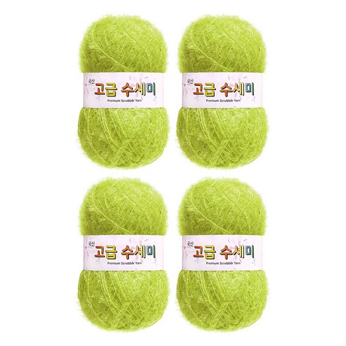 울클럽 별꽃수세미 DIY 고급수세미실 80g 4볼세트 + 동영상제공, 116옐로우그린
