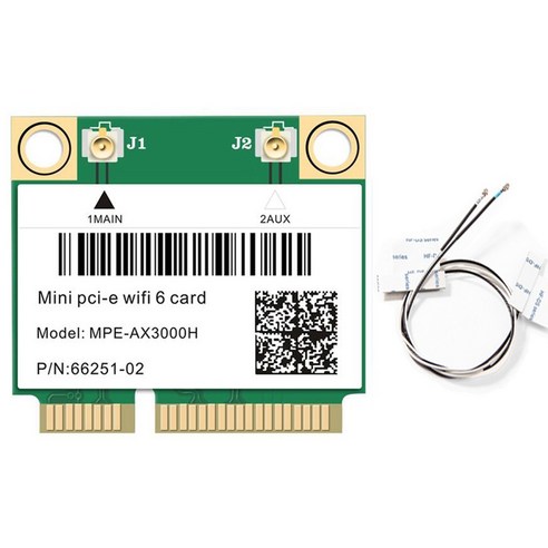 노 브랜드 2974Mbps 와이파이 6 미니 PCI-E 카드 무선 네트워크 WLAN 2.4G/5Ghz 블루투스 5.0 802.11Ax/Ac, 무선 네트워크 카드