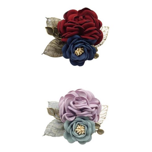 2 조각 한국 스타일 인공 장미 꽃 브로치 핀 신랑 신부 boutonniere 코사지 웨딩 쥬얼리