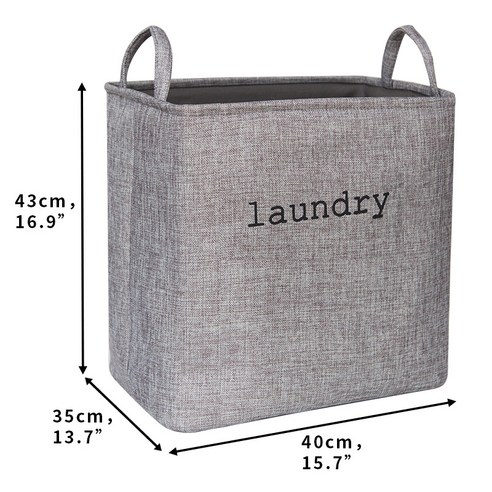 공장 직공 다국적 Laundry 사각형 대용량 황마 수납통 두께 증가, 라지 그레이