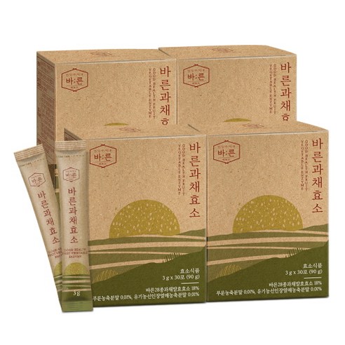 바른 과채효소 파인애플맛, 90g, 4개