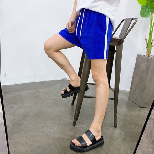 스트릿제이 배색 라인 컷팅 반바지