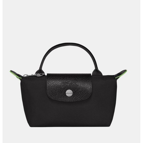 스타일리시하고 실용적인 르 플리아쥬 그린 핸들 파우치 미니