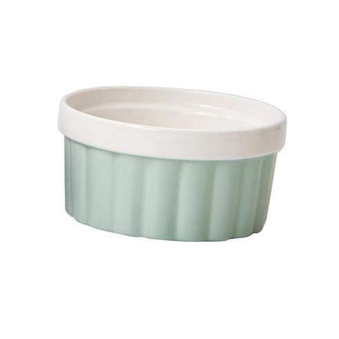 수플레 크림 브륄레 및 커스터드에 적합한 굽기용 내구성 있는 도자기 라메킨 250 ml 세라믹 그릇 아침 식사, 녹색, 높이 5cm