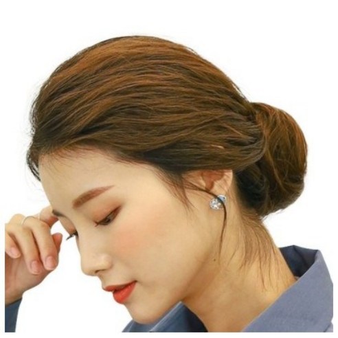 가발매니아 올림머리 당고머리 가발 미디움, 투톤브라운, 1개