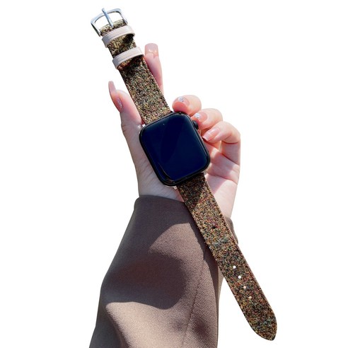 라라티와이 애플워치 호환 모직 스트랩, 옐로우믹스모직, 38/40/41mm