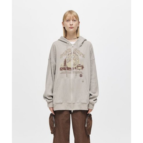 ADDOFF 애드오프 BEAR KNIT HOOD ZIP-UP GREY 153372 빅사이즈 Best Top5