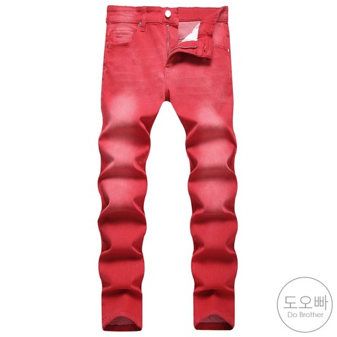 도오빠 루나진 남성 청바지 컬러 스키니진 워싱 슬림핏 데님 팬츠 단색 남자청바지 사계절