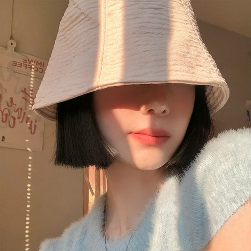 어부 모자 여성 여름 얇은 일본식 큰 머리 모자 물통 모자 통기성 얼굴 보여주는 작은 흰색 선 스크린 모자 유행