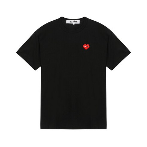 24SS COMME DES GARCONS 꼼데가르송 픽셀 하트 와펜 로고 반팔 화이트/ 블랙 P1T322