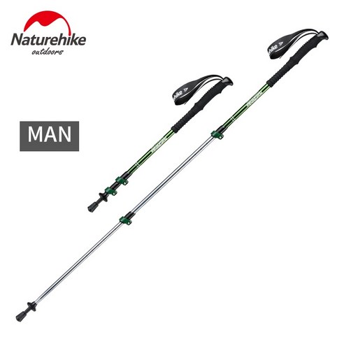 망원경 조각 Naturehike 알루미늄 하이킹 트레킹 폴 캠핑 노르딕 워킹 스틱 배스톤 카본 EVA 네이처하이크, 135cm green