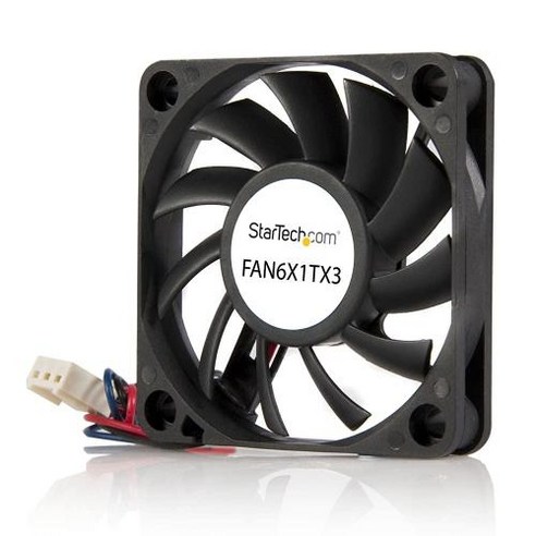 스타테크 60x10mm 교체볼 베어링 컴퓨터 케이스 선풍기 포함 TX3 커넥터 3핀 60mm FAN6X1TX3 블랙, 1 Count (Pack of 1)_TX3 - 조용함