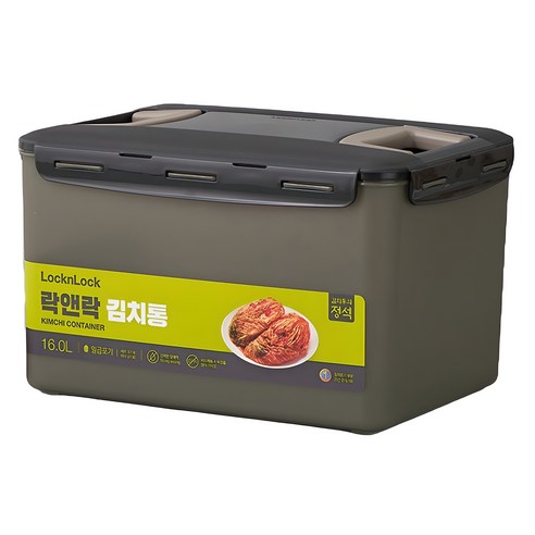 락앤락 플라스틱 직사각 원핸들 김치통 HPL890WN, 16L, 1개