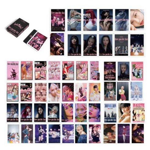 블랙핑크 양면 포카 블랙핑크 굿즈 아이돌굿즈 How You Like That Kill This Love 굿즈 54장 양면 lomo 포토카드 6종택1