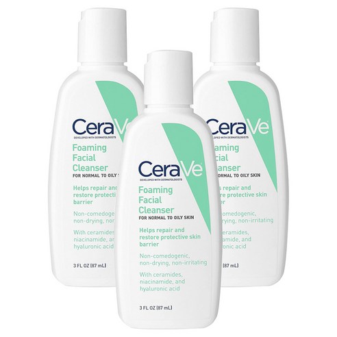 세라비 포밍 페이스 클렌저, 3개, 87ml