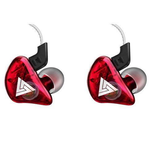 귀 이어폰에 유선 헤드폰 휴대전화용 스테레오 레이스 스포츠 헤드셋, 빨간색