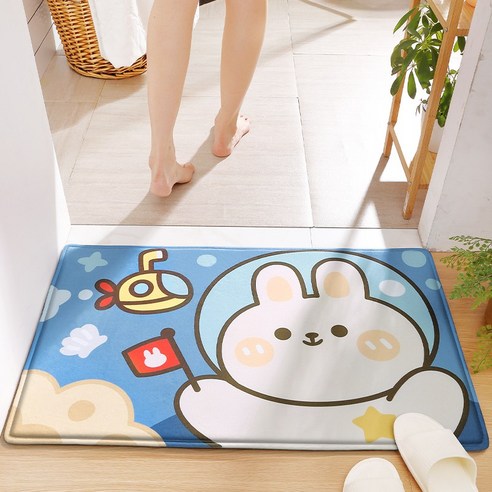 DFMEI 화장실 물흡입매트 집 양탄자 발받침 문 화장실 출입문 미끄럼 방지매트 발받침 욕실 미끄럼방지매트, DFMEI 해저 토끼 어드벤처, 40 × 60cm.