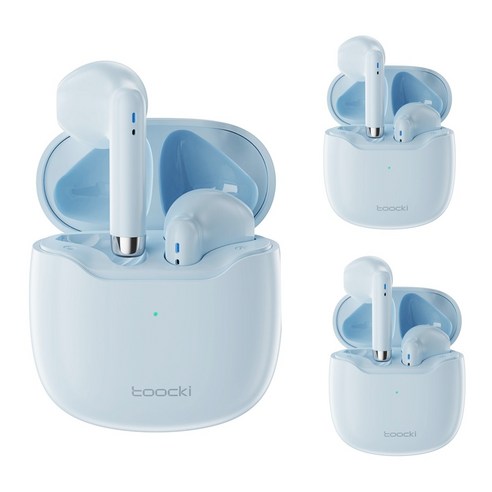 Toocki TWS 블루투스 5.3 무선 이어폰, 블루3개