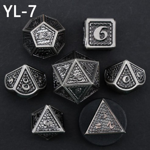 DND Dice D20 다면 주사위 금속 COC TRPG Roll20 던전앤드래곤 게임, YL-7