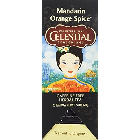 Celestial Seasonings Herbal Tea Mandarin Orange Spic Celestial Seasonings 허브티 만다린 오렌지 스파이스 25개(6팩, 1개