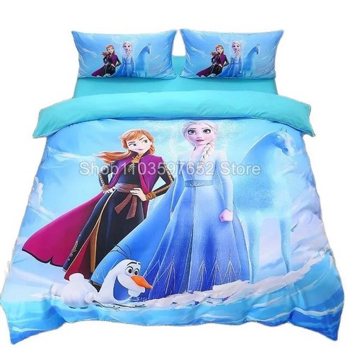 공주 겨울왕국 침구 이불 커버 엘사 만화 애니메이션 퀸 트윈, 3.GX-1, 1개, J.EU-King(240x220cm)