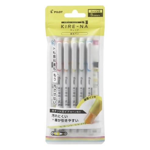 파이롯트 키레나 형광펜 5색 세트, 베이직, 1개