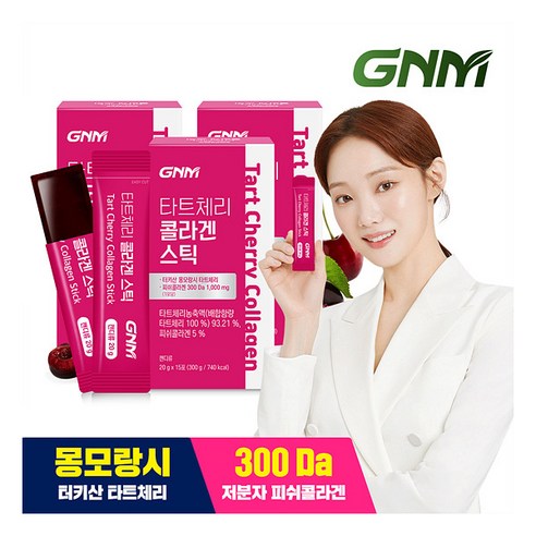 [300달톤] GNM 몽모랑시 타트체리 젤리스틱 3박스 (총 45포), 3개, 300g