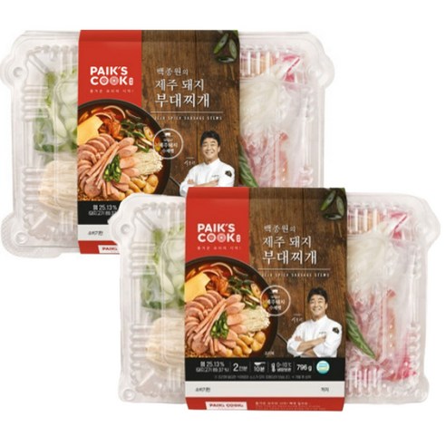 더본 빽쿡 제주 돼지 부대찌개 밀키트, 1개, 845g