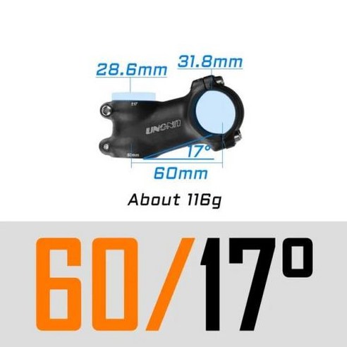 UNO MTB 자전거 스템-7 17 35 도 초경량 알루 31.8mm 60 70 80 90 100 110 120 130mm 로드 자전거 스템 킹 합금, 3) 7Degree--80MM, 1개