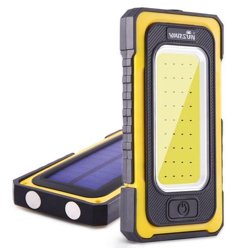 WARSUN 휴대용 LED 후레쉬 랜턴 태양광 충전 캠핑용 자석 작업등, 엘로우, 6개