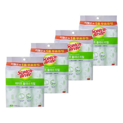 3M 테이프클리너 리필 대형 2+1 4개 160mm x 8M 스카치브라이트