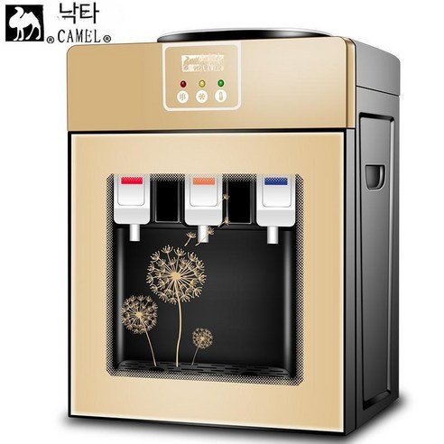 냉온수기 가정용 적용 5L/10L/20L생수통 미니 사무실 워터 디스펜서 데스크탑 가정용 냉동 뜨거운 작은 얼음 따뜻한 물 디스펜서 사무실 학생 온수기 유리, B.얼음이 뜨겁다, H.109금 3개 수도꼭지