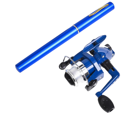 잡상인 어린이 휴대용 미니 펜 배스 바다 루어 낚시대 세트, 펜 낚시대_블랙