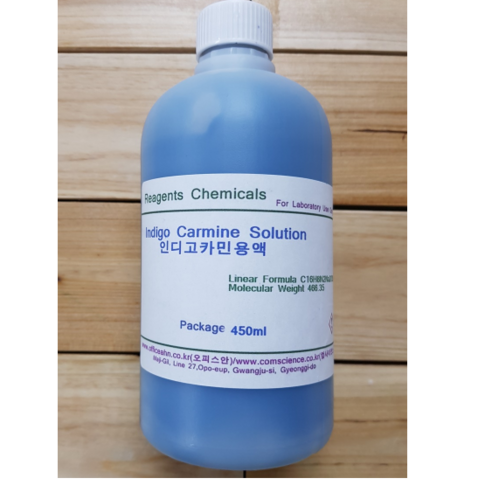 오피스안 인디고카민용액 Indigo Carmine Solution(C16H8N2Na2O8S2) 화)450ml 지시약 [실험시약] 시약 - 시약병 | 쿠팡