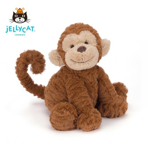 젤리캣 런던 애착 인형 Fuddlewuddle Monkey 원숭이 인형, 23cm, Brown