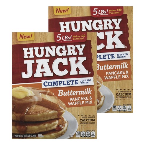 헝그리잭 컴플리트 버터밀크 팬케이크 & 와플 믹스, 2.26kg, 2개