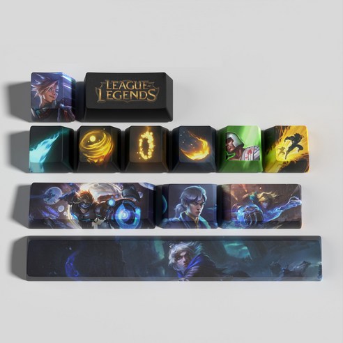 ZEUS 롤키캡 리그오브레전드 포인트 키캡 OEM 키보드 PBT 이중사출 게이밍 염료프린트 게임용 LOL 칼바람 랭크 장인 롤드컵 커스텀 앱코 독거미, 제조사축, 3.이즈리얼, LEAGUE OF LEGENDS