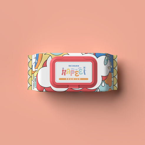 초순수의 부드러움으로 소중한 아기 피부를 감싸는 해피아이 프리미엄 아기 물티슈