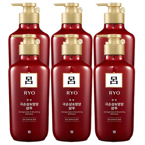 려 함빛 극손상 영양케어 샴푸, 550ml, 6개