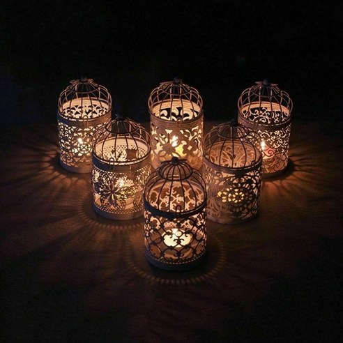 캔들 홀더 할로우 버드 케이지 교수형 랜턴 홈 장식 Tealight 금속 홀더, 금속_8 Cm/3.15 인치